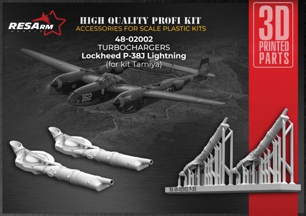 RESArm 48-02002 P-38J - Lockheed Lightning GE Turbocharger(3D resin printing) 1/48