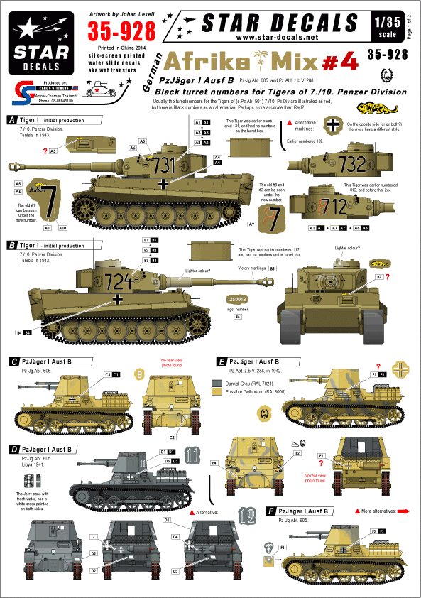 Star Decals 35-928 German Afrika Mix 4 1/35