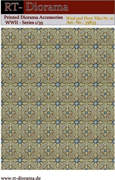 RT-Diorama 35833 Printed Accessories: Wall and Floor Tiles Nr.10 1/35