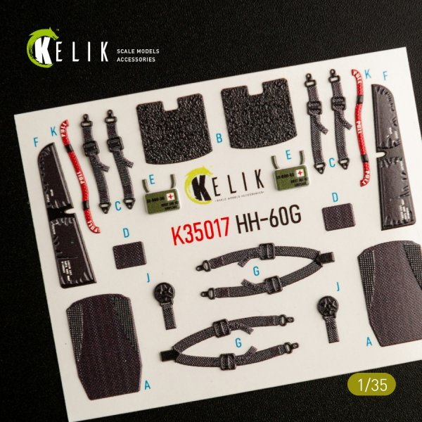 KELIK K35017 HH-60G PAVE HAWK INTERIOR 3D DECALS FOR KITTY HAWK KIT 1/35