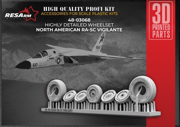 RESArm 48-03068 RA-5C - North American Vigilante Wheelset (3D resin printing) 1/48