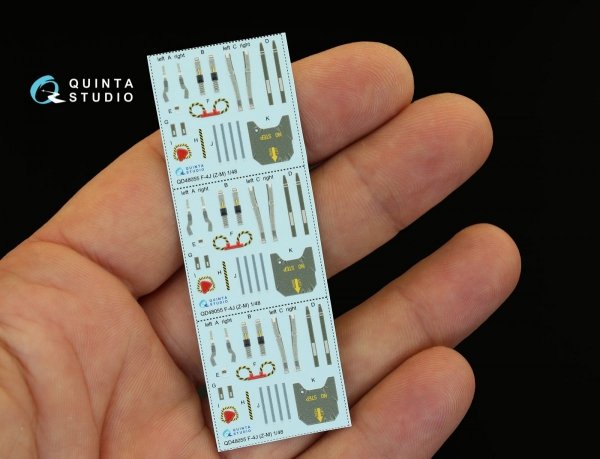 Quinta Studio QD48055 F-4J 3D-Printed &amp; coloured Interior on decal paper (for ZM SWS kit) 1/48