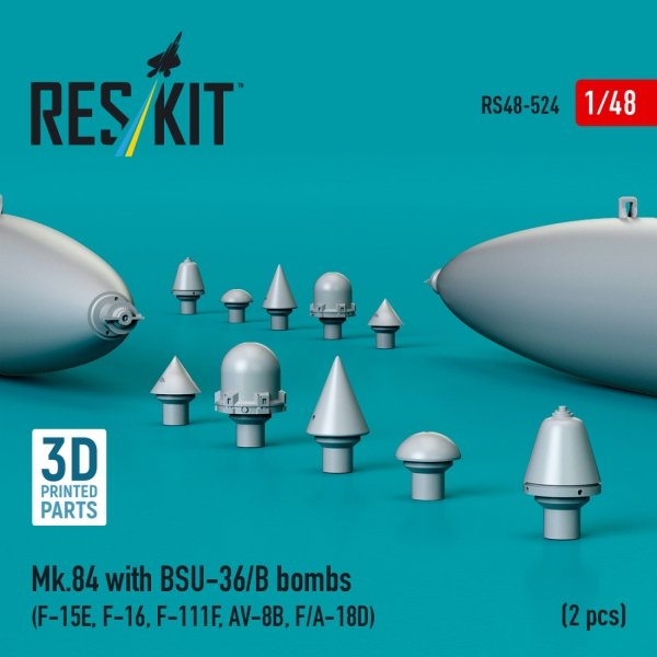 RESKIT RS48-0524 Mk.84 with BSU-36/B bombs (2 pcs) 3D Printed) 1/48