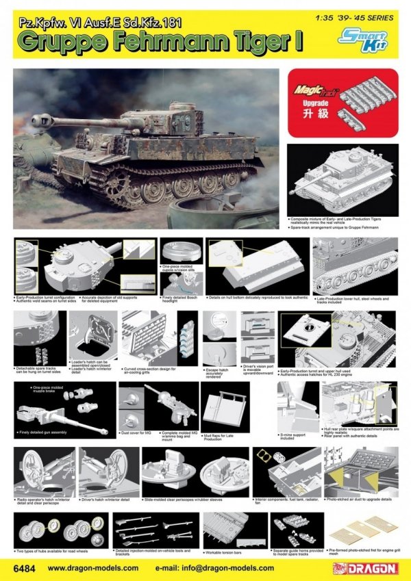 Dragon 6484 Pz.Kpfw.VI Ausf.E Sd.Kfz.181 Gruppe &quot;Fehrmann&quot; Tiger I 1/35