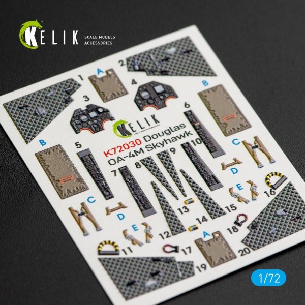 KELIK K72030 OA-4M &quot;SKYHAWK&quot; INTERIOR 3D DECALS FOR FUJIMI/HOBBY 2000 KIT 1/72