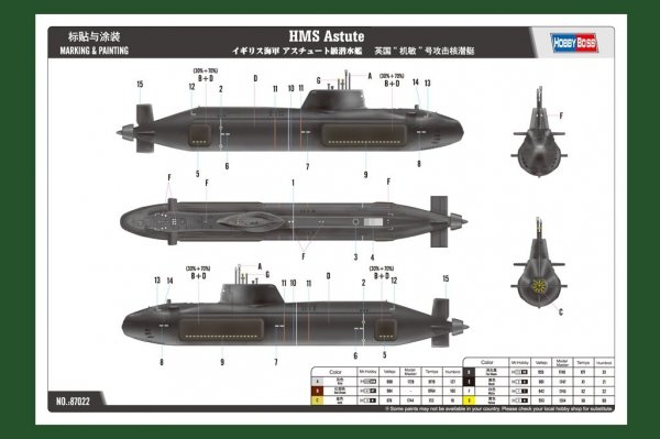 Hobby Boss 87022 HMS Astute (SSN) 1:700