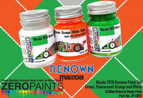 Zero Paints ZP-1203 Mazda 787B Renown Paint Set - 3x30ml