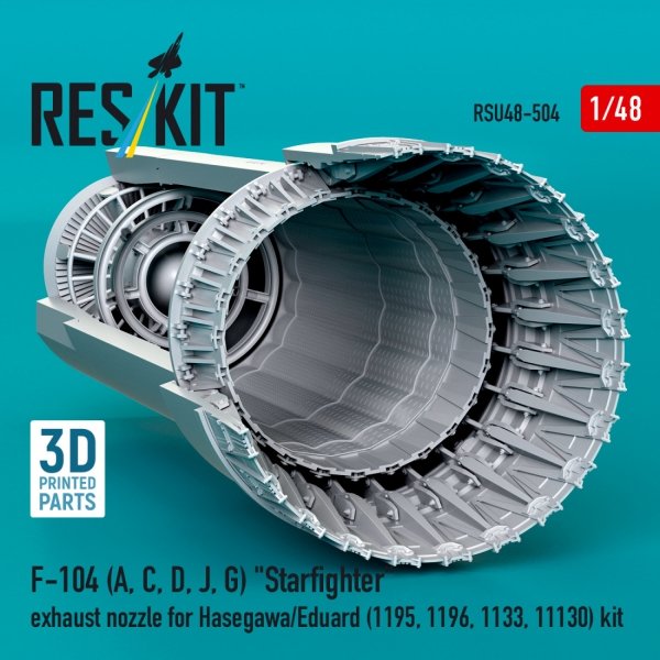 RESKIT RSU48-0504 F-104 (A, C, D, J, G) "Starfighter" exhaust nozzle for Hasegawa/Eduard (1195, 1196, 1133, 11130) kit (3D Printed) 1/48
