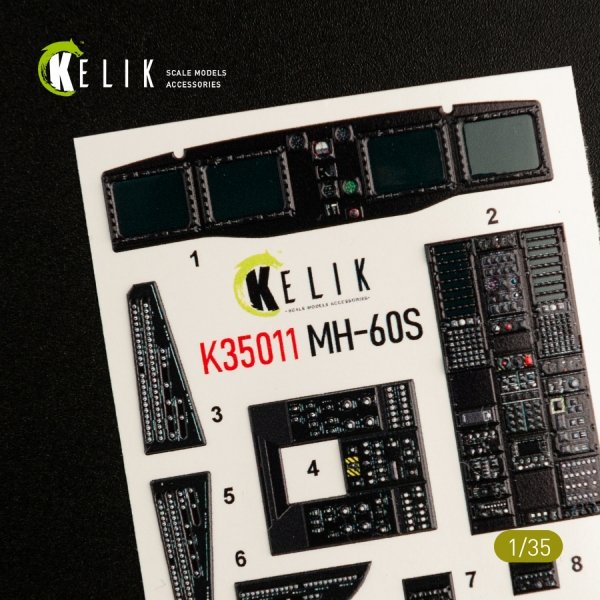KELIK K35011 MH-60S KNIGHT HAWK INTERIOR 3D DECALS FOR KITTY HAWK KIT 1/35