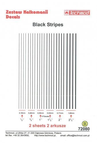 Techmod 72080 Black Stripes 1/72
