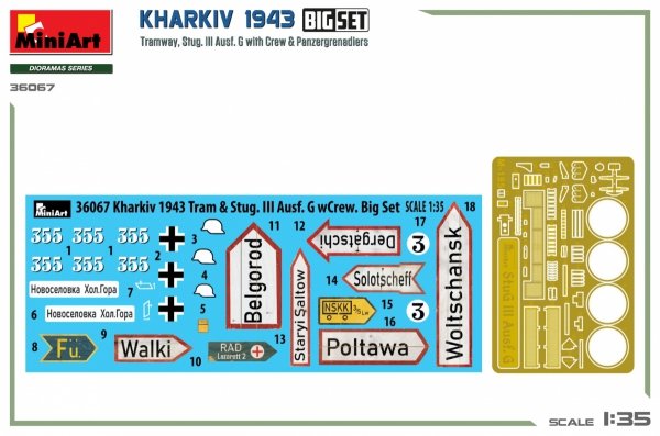 Miniart 36067 Kharkiv 1943: Tram &amp; Stug. III Ausf. G w/Crew. BIG SET 1/35