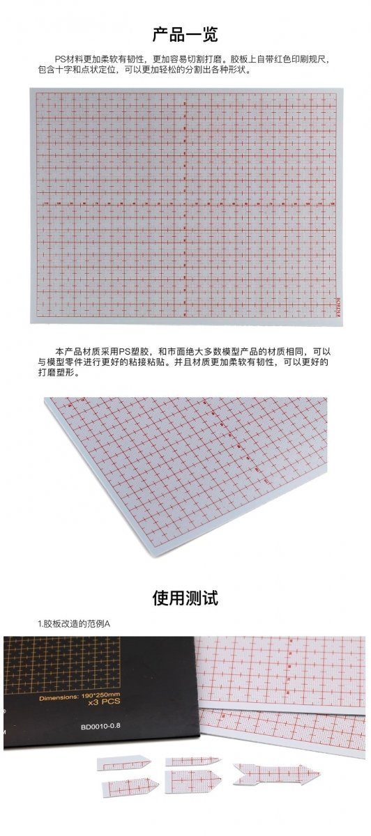 Border Model BD0010-1 Plastic card  for Modelling 190x250 - 1.0mm ( 3 PSC )