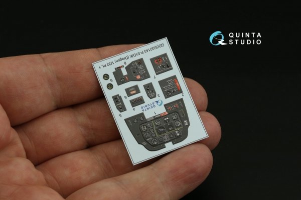 Quinta Studio QD32143 P-51D/K Mustang 3D-Printed &amp; coloured Interior on decal paper (Dragon) 1/32