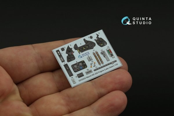 Quinta Studio QD32202 Macchi MC.202 Folgore Late 3D-Printed &amp; coloured Interior on decal paper (Italeri) 1/32