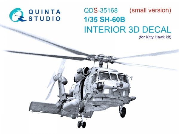 Quinta Studio QDS-35168 SН-60B Seahawk 3D-Printed &amp; coloured Interior on decal paper (Kitty Hawk) (Small version) 1/35