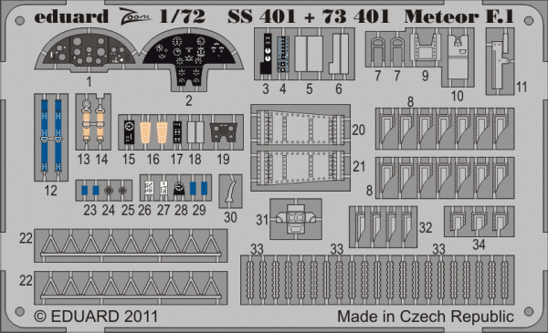 Eduard 73401 Meteor F.1 S. A. 1/72 CYBER HOBBY, DRAGON