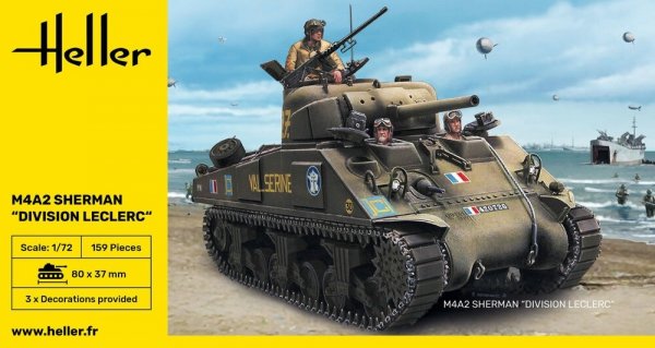 Heller 79894 M4A2 Sherman Division Leclerc deco.FR 1/72