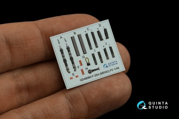Quinta Studio QD48060 F-35A 3D-Printed &amp; coloured Interior on decal paper (Meng) 1/48