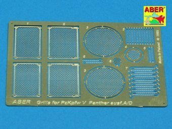 Aber 35G01 Grilles for german tank Grilles for PzKpfw V Ausf.A/D Panther (Sd.Kfz.181) (1:35)