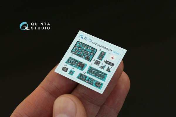 Quinta Studio QD48084 Mi-2 3D-Printed &amp; coloured Interior on decal paper (for Aeroplast kit) 1/48