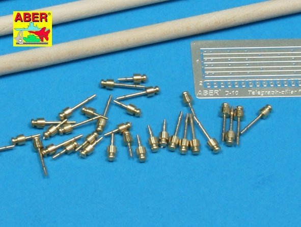 Aber 35D10 Telegraph - pillar set for 2 cross bars with 16 insulators each (1:35)