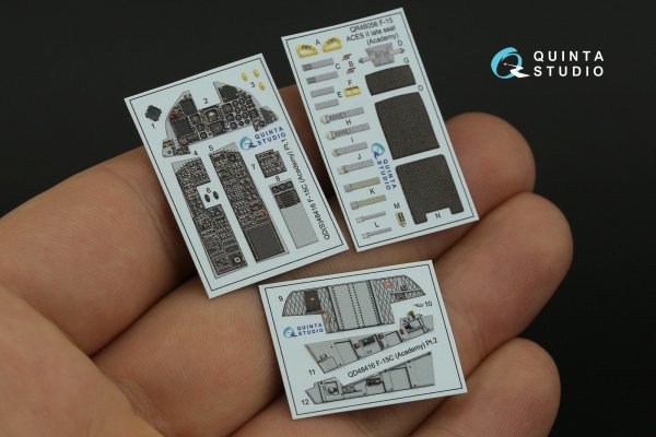 Quinta Studio QD48416 F-15C 3D-Printed coloured Interior on decal paper (Academy) 1/48