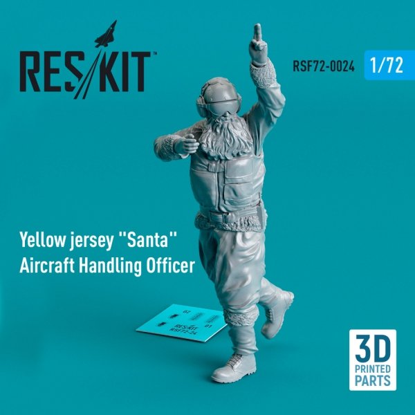 RESKIT RSF72-0024 Yellow jersey Santa Aircraft Handling Officer (1 pcs) (3D Printed) 1/72