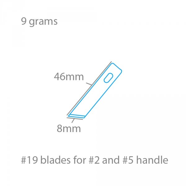 Modelcraft PKN2719 #19 Angled Chiselling Blades x 5 For #2 or #5 Handles