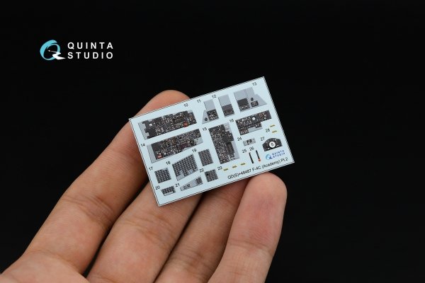 Quinta Studio QDS+48487 F-4C Phantom II 3D-Printed &amp; coloured Interior on decal paper (Academy) (Small version) (with 3D-printed resin parts) 1/48