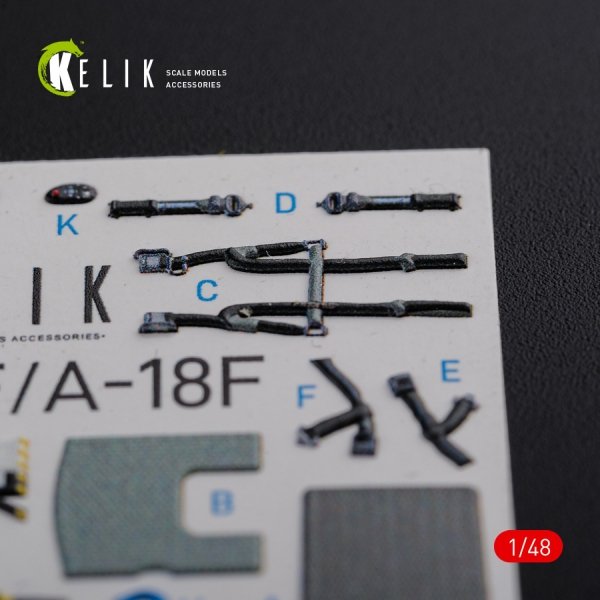 KELIK K48078 F/A-18F Super Hornet interior 3D decals for MENG kit 1/48