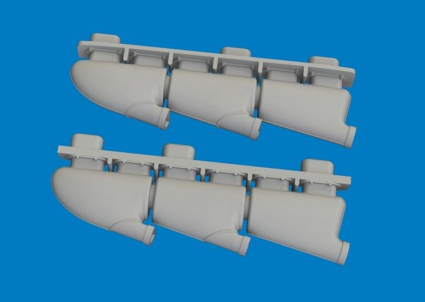 Eduard 672441 Spitfire Mk.V three-stacks exhaust rounded PRINT for EDUARD 1/72