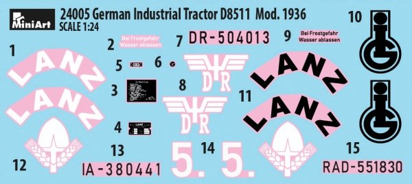 MiniArt 24005 GERMAN INDUSTRIAL TRACTOR D8511 MOD. 1936 1/24