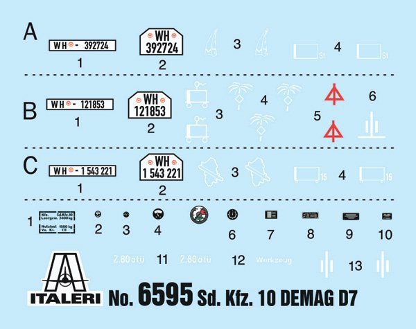 Italeri 6595 Sd. Kfz. 10 Demag D7 with 7,5 cm leIG 18 and crew 1/35