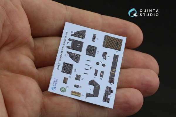 Quinta Studio QD48191 Tempest Mk.V 3D-Printed &amp; coloured Interior on decal paper (Eduard) 1/48