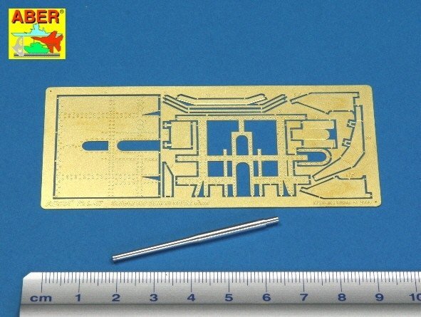 Aber 72L-47 Lufa 90mm do włoskiego działa 90/53 z osłoną / Italian 90mm barrel for 90/53 Gun and additional fully detailed shield 1/72