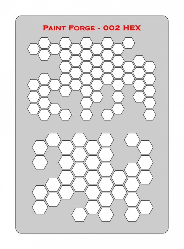 Paint Forge PFST002L STENCIL - HEX 2