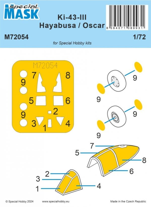 Special Hobby M72054 Ki-43-III Hayabusa / Oskar (For Special Hobby Kits) 1/72