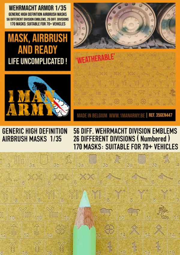 1 Man Army 35GEN447 Wehrmacht Division Emblems 1/35