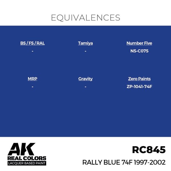 AK Interactive RC845 Rally Blue 74F 1997-2002 17 ml
