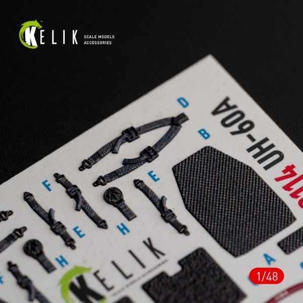 KELIK K48114 UH-60A Black Hawk - Type 2 &quot; Defence Intelligence of Ukraine&quot; interior 3D decals for ICM kit 1/48