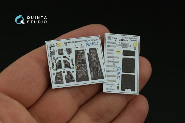 Quinta Studio QD48388 F-16A MLU 3D-Printed &amp; coloured Interior on decal paper (Kinetic) 1/48