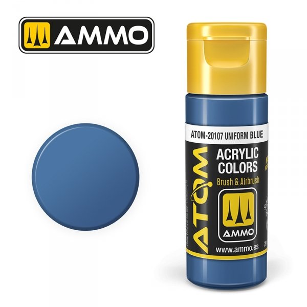 AMMO of Mig Jimenez 20107 ATOM COLOR Uniform Blue 20ml