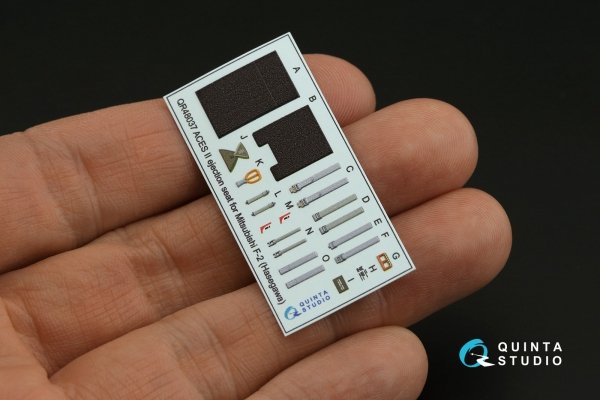 Quinta Studio QD48012 Mitsubishi F-2A 3D-Printed coloured Interior on decal paper (Hasegawa) 1/48