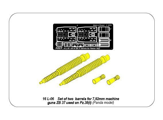 Aber 16L-06 Zestaw dwóch luf ZB 37 do czołgu Pz 38(t) / Set of two barrels ZB 37 for Panzer 38(t) 1/16