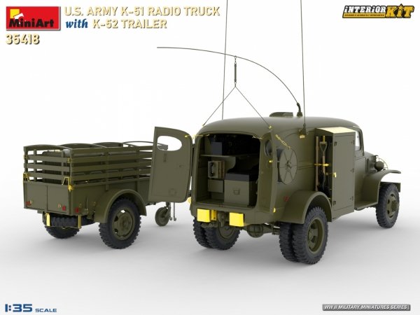 MiniArt 35418 US ARMY K-51 RADIO TRUCK WITH K-52 TRAILER. INTERIOR KIT 1/35