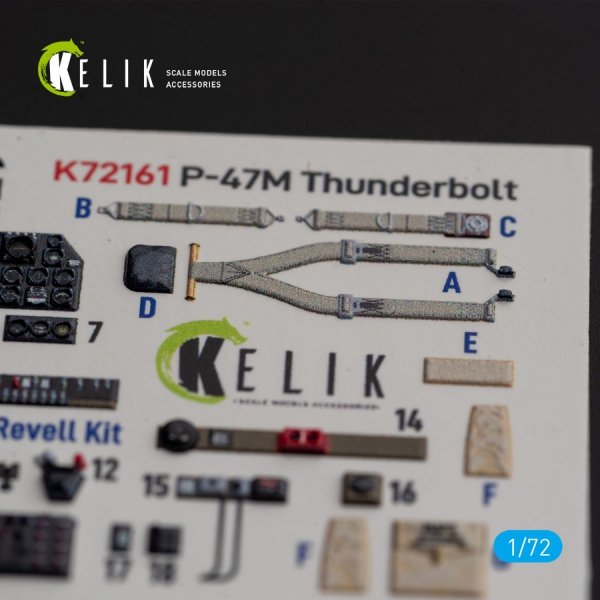Kelik K72161 P-47M "Thunderbolt"- interior 3D decals for Revell kit (1/72)