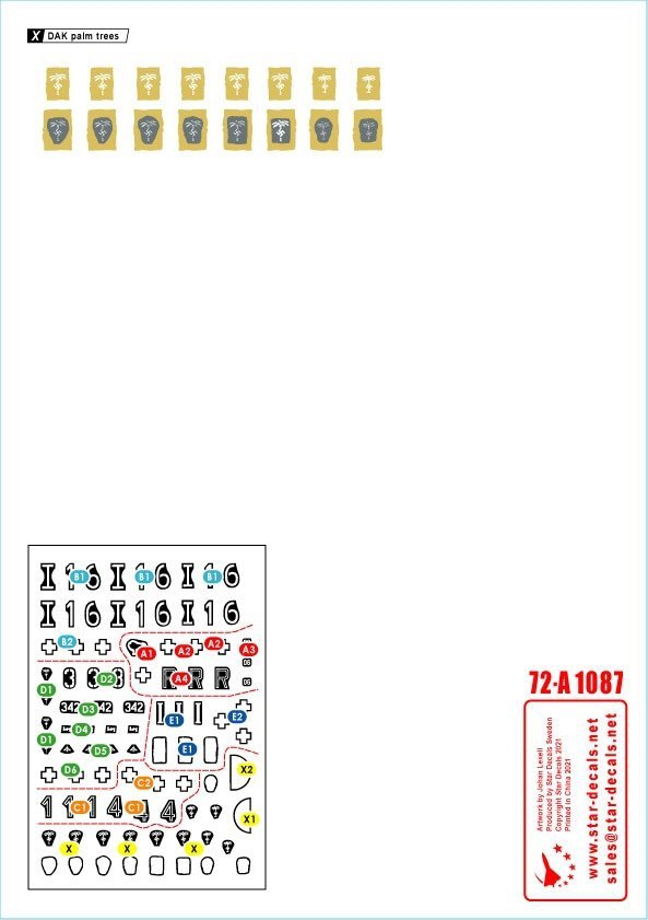 Star Decals 72-A1087 Panzer in the Desert # 4. PzKpfw II Ausf F, in North Africa 1/72