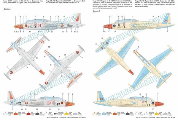 Special Hobby 72371 Fouga CM.170 Magister 'French, Belgian &amp; Irish Service' 1/72
