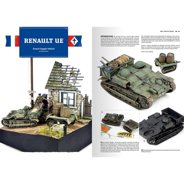 AK Interactive AK130027 FRENCH ARMOR – A GUIDE TO PAINTING &amp; WEATHERING TECHNIQUES USING TAMIYA’S FRENCH WWII AFV MODELS