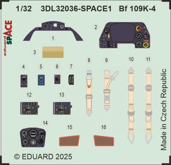 Eduard 3DL32036 Bf 109K-4 SPACE KOTARE 1/32